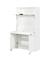 Streamdale Furniture Multifunctional Kitchen Pantry with Hutch and Workstation