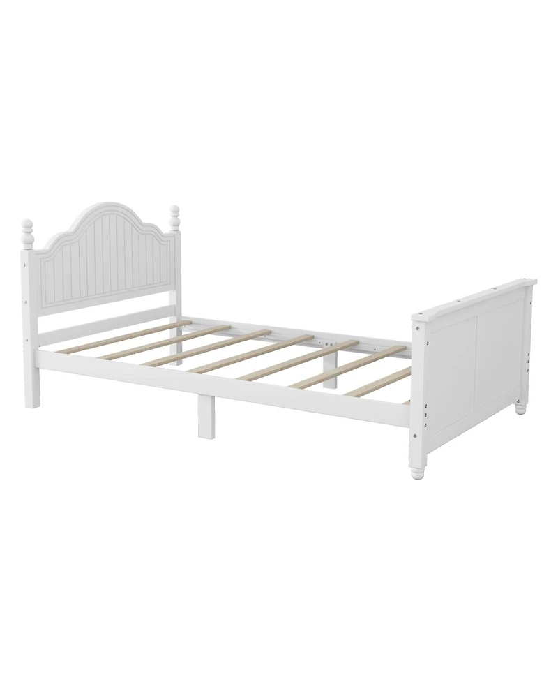 Streamdale Furniture Wood Twin Platform Bed with Headboard/Footboard