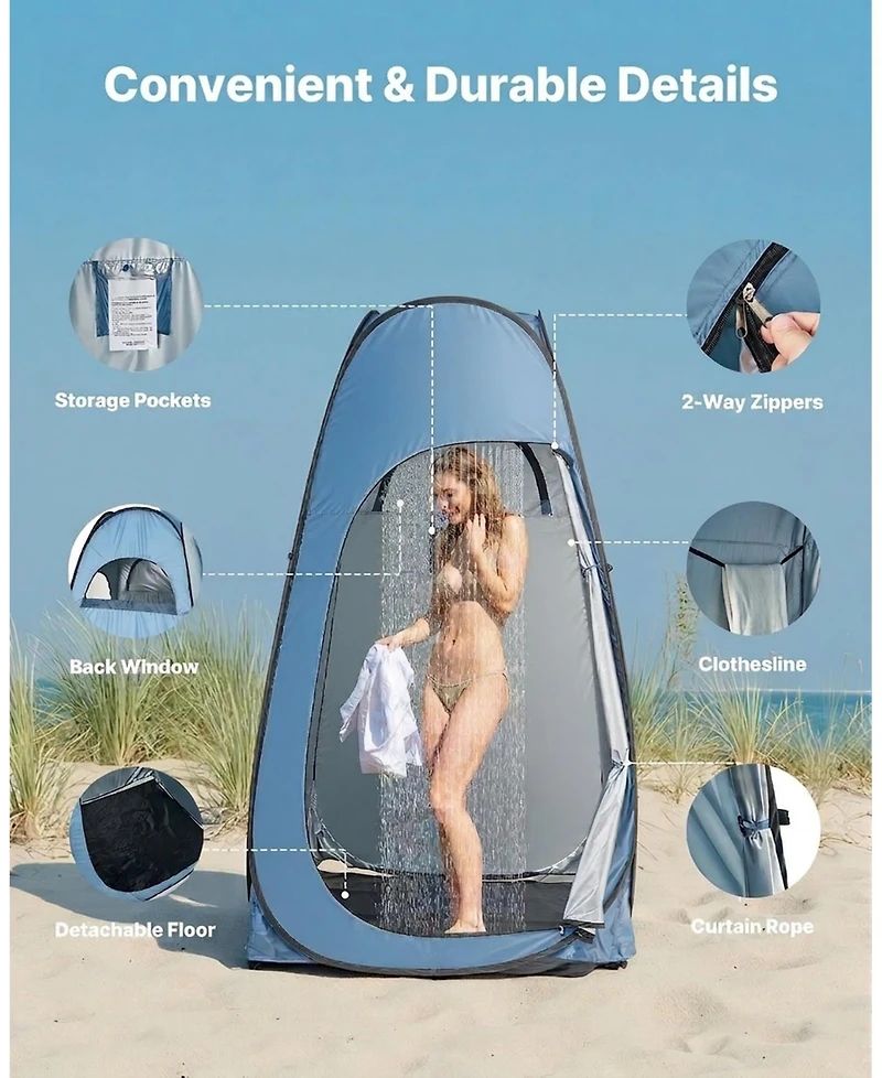 Inolait Instant Pop-Up Portable Privacy Shower Tent for Camping and Beach Use