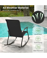 Gouun Set of 2 Outdoor Patio Rocking Chairs with Breathable Backrest