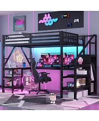 Streamdale Furniture Full Loft Bed Wardrobe