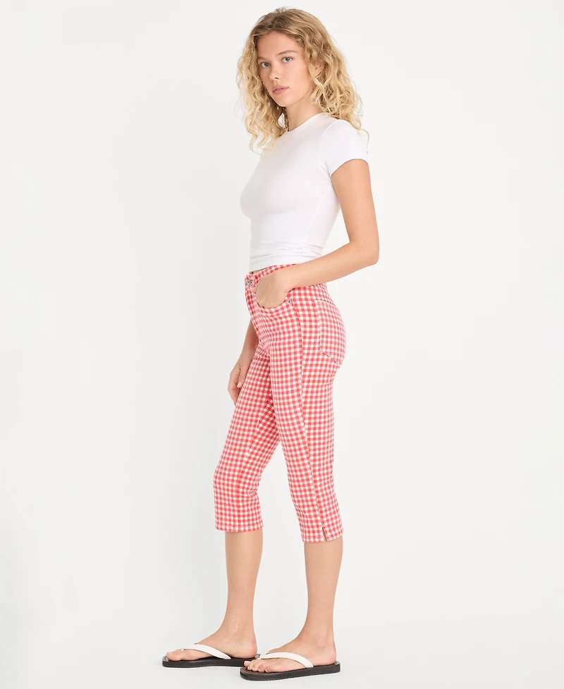 Good American Women's Gingham Capris Pants, Created for Macy's