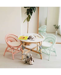 Momiji Maya Handcrafted Rattan Kids Chair with cushion
