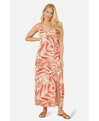 Yumi Women's Sleeveless V-Neck Cross Back Maxi Dress