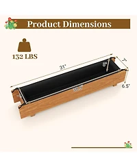 Gymax Wooden Raised Garden Bed w/ Drainage Holes Liner for Vegetable Flower Herb