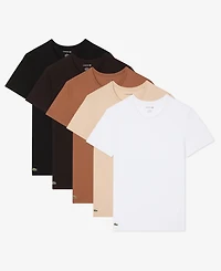 Lacoste Men's Slim-Fit Crewneck Undershirt, 5-Pack