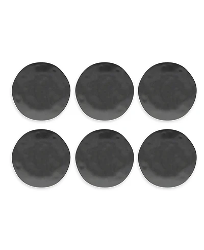 Abode Homewares Planta Matte Black Melamine Dinner Plates, Set Of 6