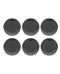 Abode Homewares Planta Matte Black Melamine Dinner Plates, Set Of 6