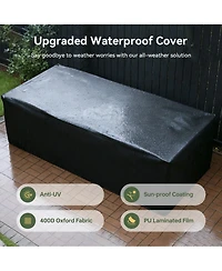 Aoxun 12 Piece Outdoor Wicker Patio Conversation Set with 44 Propane Fire Pit Table and Cushions