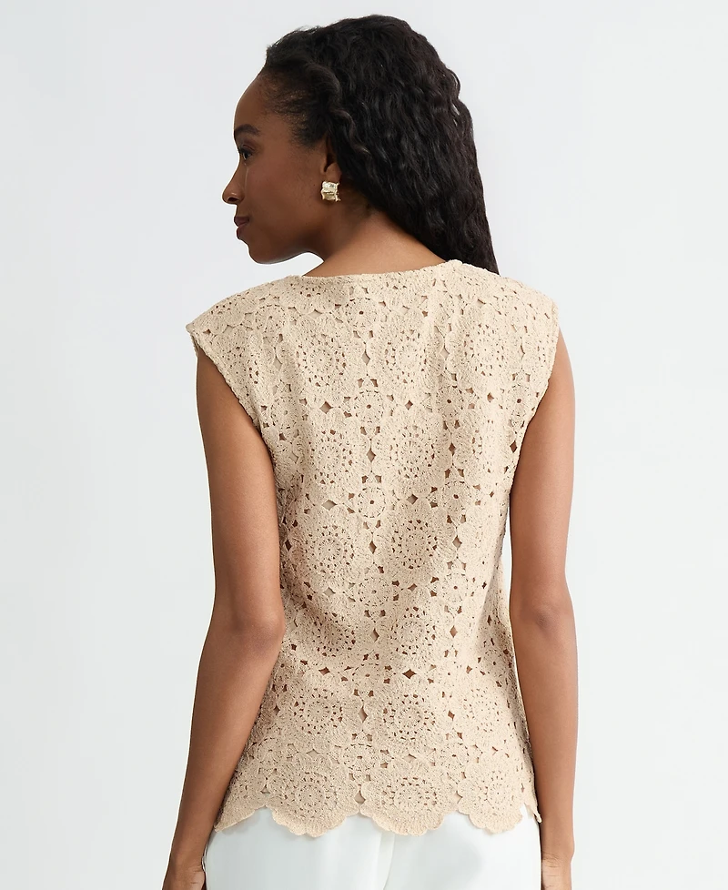 Kasper Women's Crocheted Sleeveless Top, Regular & Petite