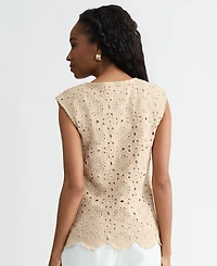 Kasper Women's Crocheted Sleeveless Top, Regular & Petite