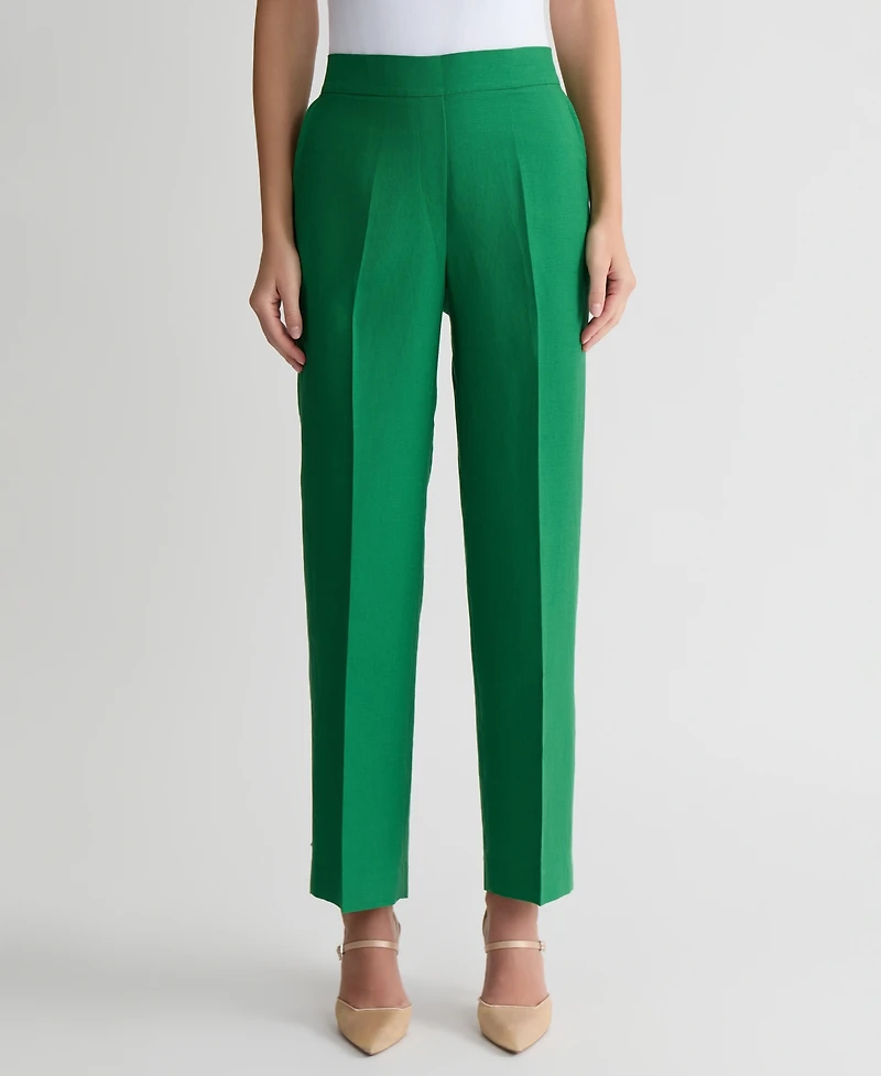Kasper Women's Linen-Blend Pull-On Pants