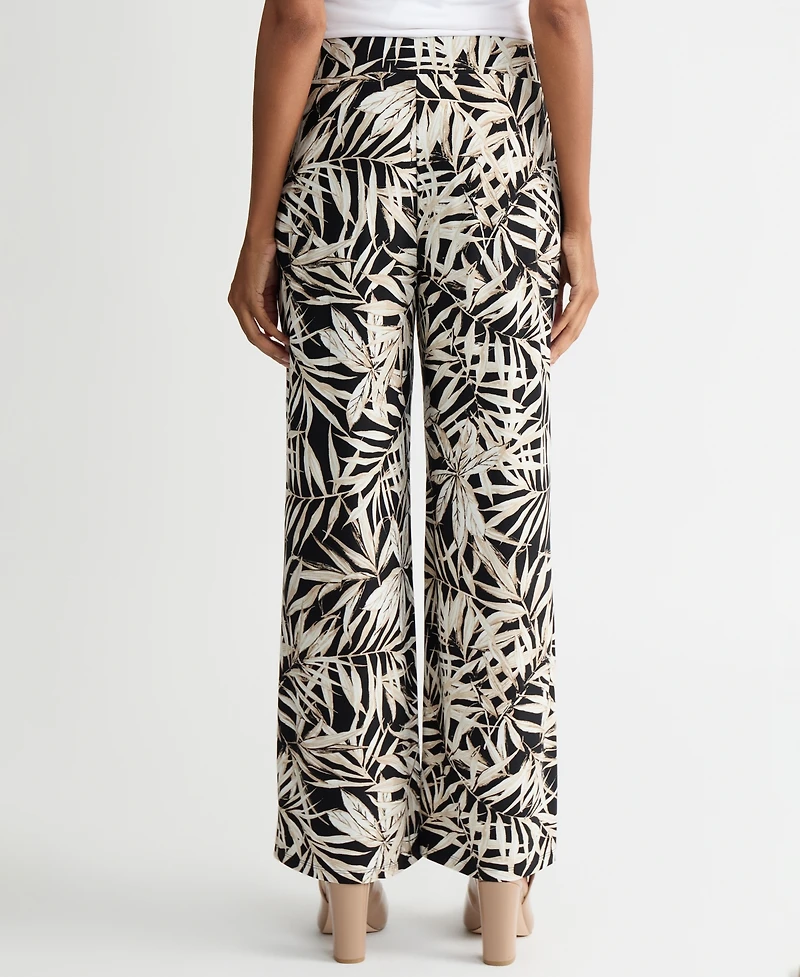 Kasper Women's Printed Wide-Leg Pull-On Pants, Regular & Petite