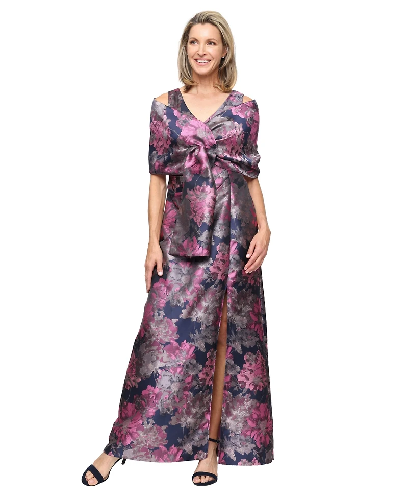 Sl fashions women's printed jacquard dress
