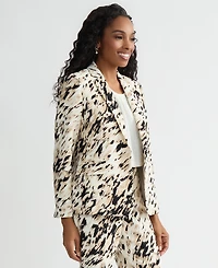 Kasper Women's Animal-Print One-Button Blazer