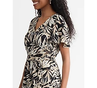 Kasper Women's V-Neck Flutter-Sleeve Midi Dress