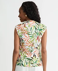 Kasper Women's Printed Sleeveless Cowl-Neck Top