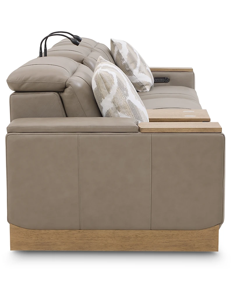 Maxyne 4-Pc. Leather 3 Power Motion Recliner Sofa with Console