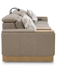 Maxyne 4-Pc. Leather 3 Power Motion Recliner Sofa with Console