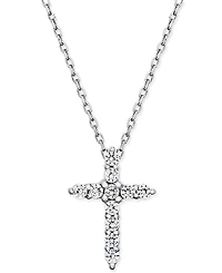 Diamond Cross Pendant Necklace (1/4 ct. t.w.) in 14k White Gold