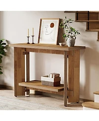Tribesigns 41 Inches Rustic Sofa Console Table with Storage Shelf, 2-Tier