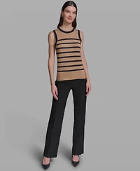 Karl Lagerfeld Paris Women's Sleeveless Stripe Sweater
