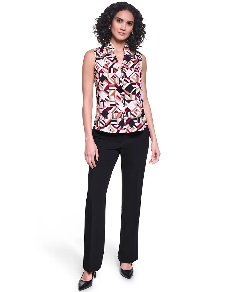 Karl Lagerfeld Paris Women's V-Neck Sleeveless Top