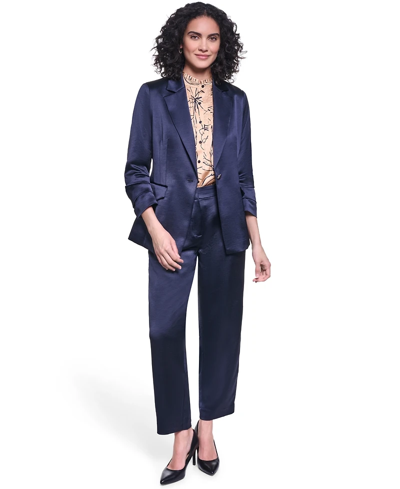 Karl Lagerfeld Paris Women's Collared One-button Jacket