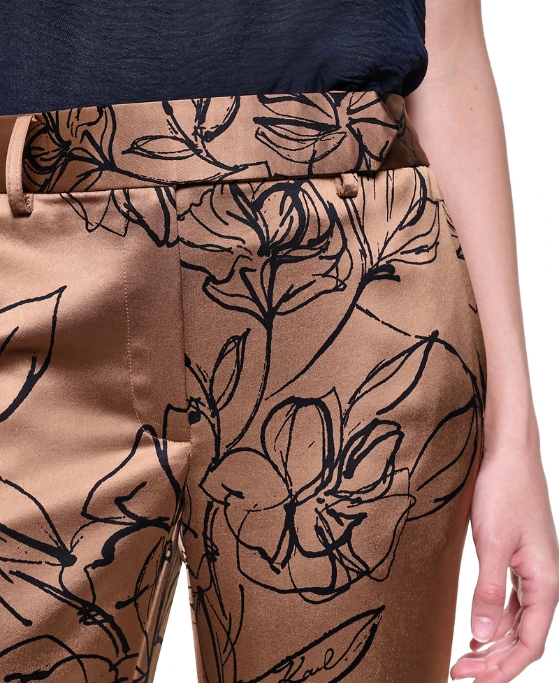 Karl Lagerfeld Paris Women's Mid-Rise Full Length Pants