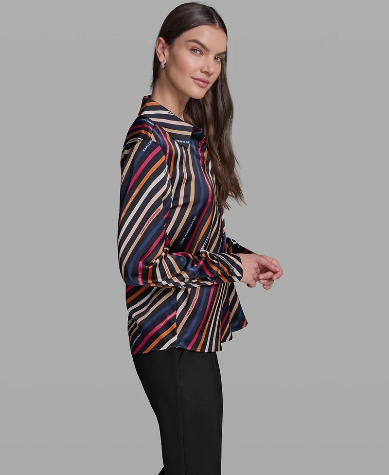 Karl Lagerfeld Paris Women's Collared Top