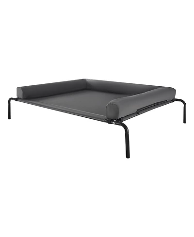 Gouun Elevated Dog Bed for Large Dogs with Washable Pillow and Breathable Mesh