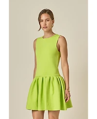 English Factory Women's Peplum Sleeveless Knit Dress