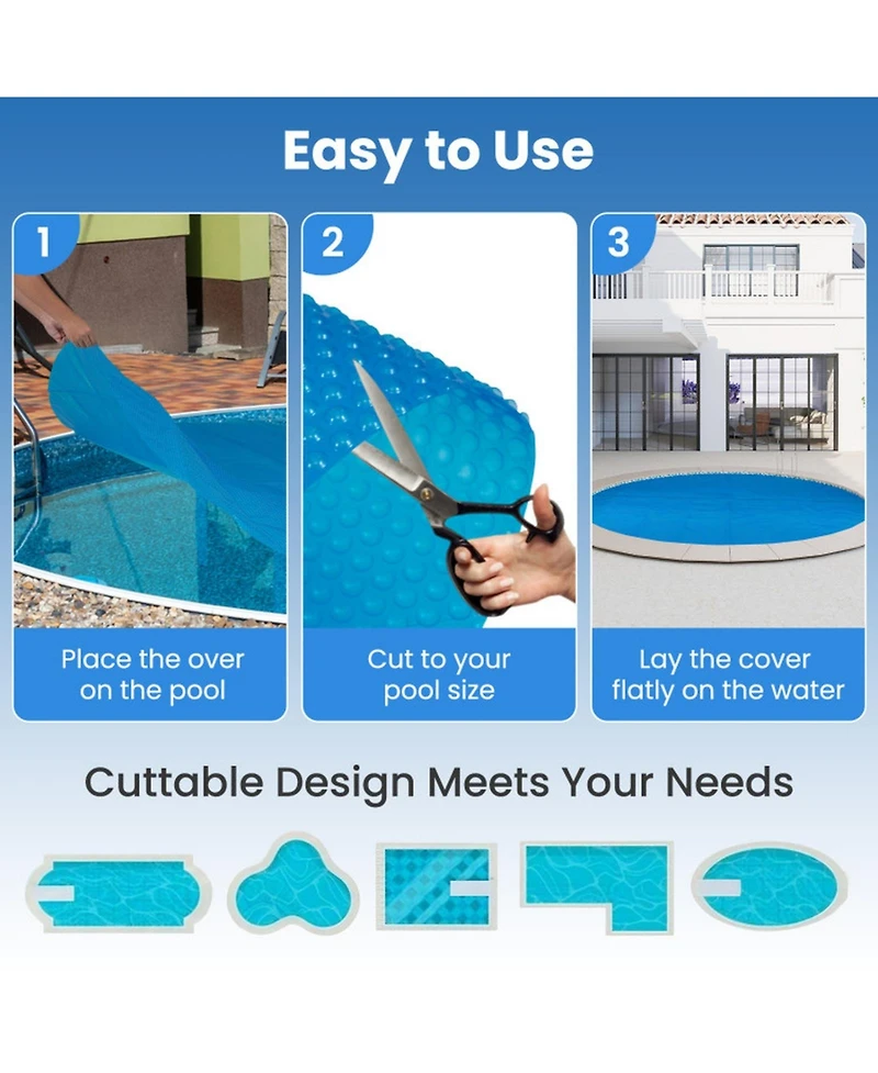 Gouun 12 ft x 30 in Above Ground Pool Set with Solar Cover