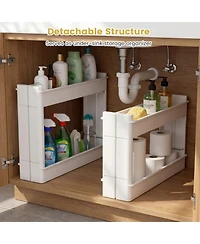 Gouun 4-Tier Multifunctional Slim Pp Storage Trolley with Ventilated Trays