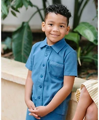 Hope and Henry Toddler Boys' Organic Short Sleeve Pique Shirt