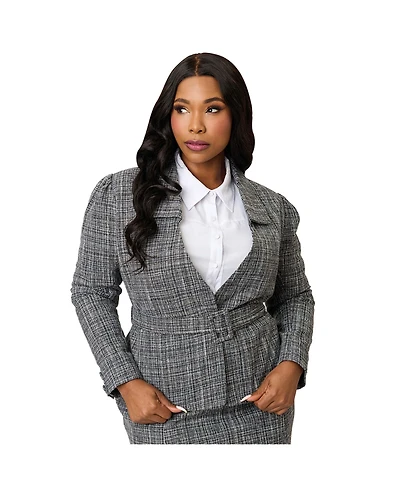 Unique Vintage Plus 1940s Tweed Belted Jacket