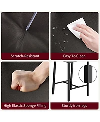 gaomon Set of 4 Leather Bar Stools with Backrest, Footrest and Cushion