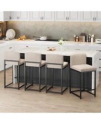 gaomon Set of 2 Faux Leather Counter Height Bar Stools