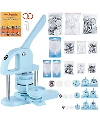 Yobtop 3 in 1 Button Maker Machine, 25/32/58mm Pin Press Kit with 300 Button Parts, Arc Handle, Panda Magic Book, Diy Craft Set for Kids