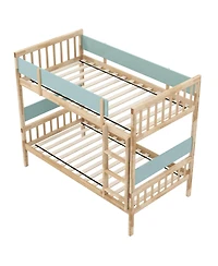 Slickblue Bunk Bed with Ladder and Full-Length Guardrails for Kids