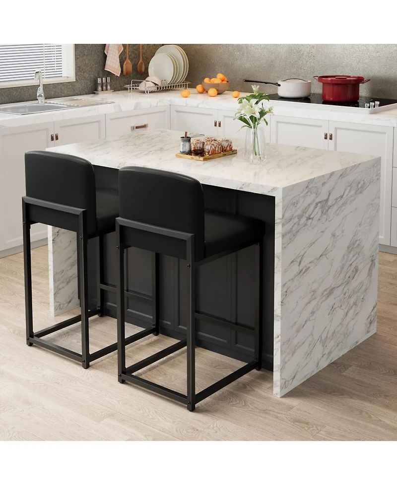 gaomon Faux Leather Counter Height Bar Stools