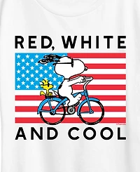 Hybrid Apparel Plus Peanuts Red White and Cool Bike Short-Sleeve Graphic T-Shirt