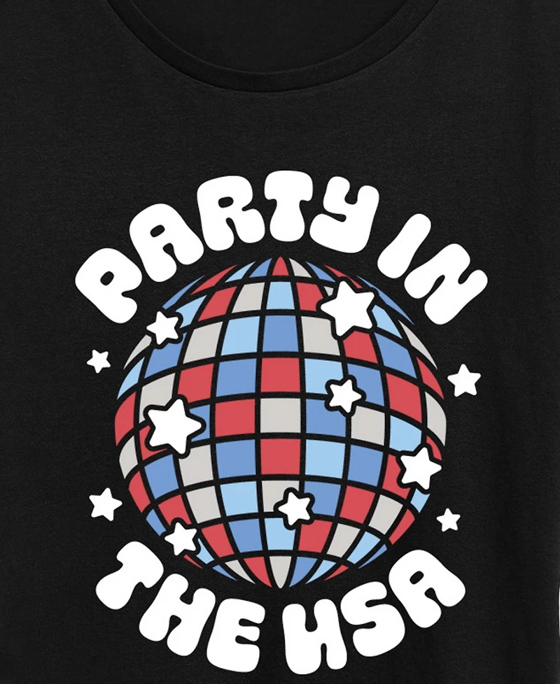 Hybrid Apparel Plus Instant Message Party the Usa Disco Ball Short-Sleeve Graphic T-Shirt