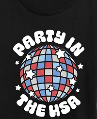 Hybrid Apparel Plus Instant Message Party the Usa Disco Ball Short-Sleeve Graphic T-Shirt