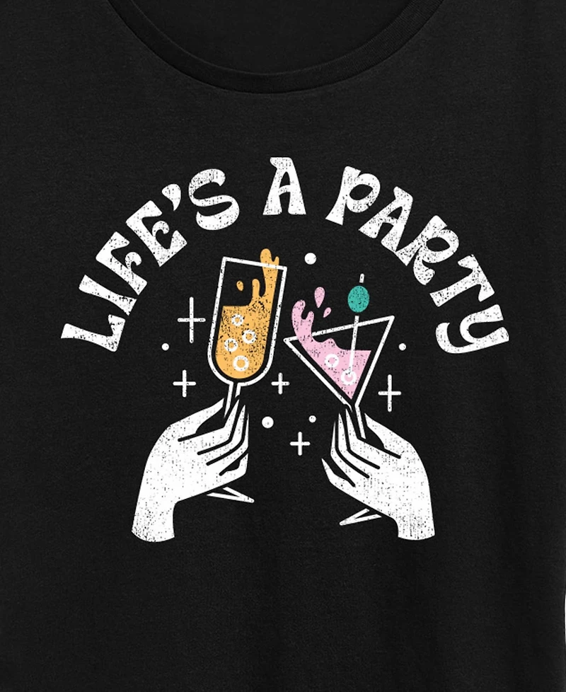 Hybrid Apparel Plus Instant Message Lifes Party Short-Sleeve Graphic T-Shirt