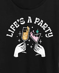 Hybrid Apparel Plus Instant Message Lifes Party Short-Sleeve Graphic T-Shirt