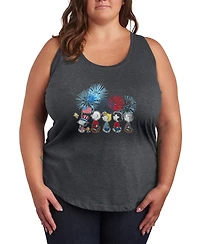 Hybrid Apparel Plus Size Peanuts Usa Parade Racerback Graphic Tank Top