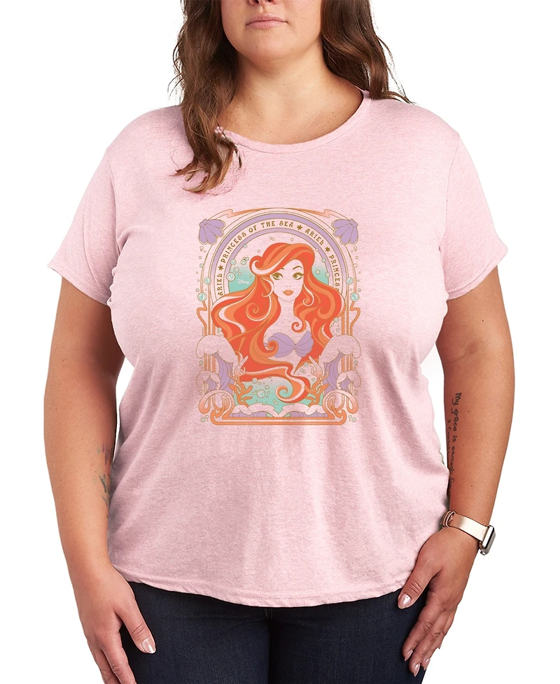 Hybrid Apparel Plus Disney Princess Ariel Art Nouveau Short-Sleeve Graphic T-Shirt