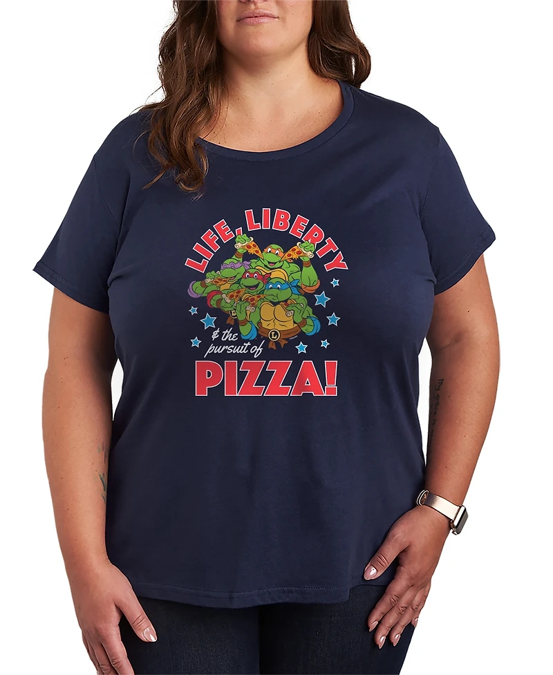 Hybrid Apparel Plus Teenage Mutant Ninja Turtles Life Liberty Pursuit of Pizza Short-Sleeve Graphic T-Shirt
