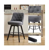 gaomon Dining Chair Bar Stools Set Of 2. Modern Swivel Counter Height Bar Stools for Kitchen Dining Room
